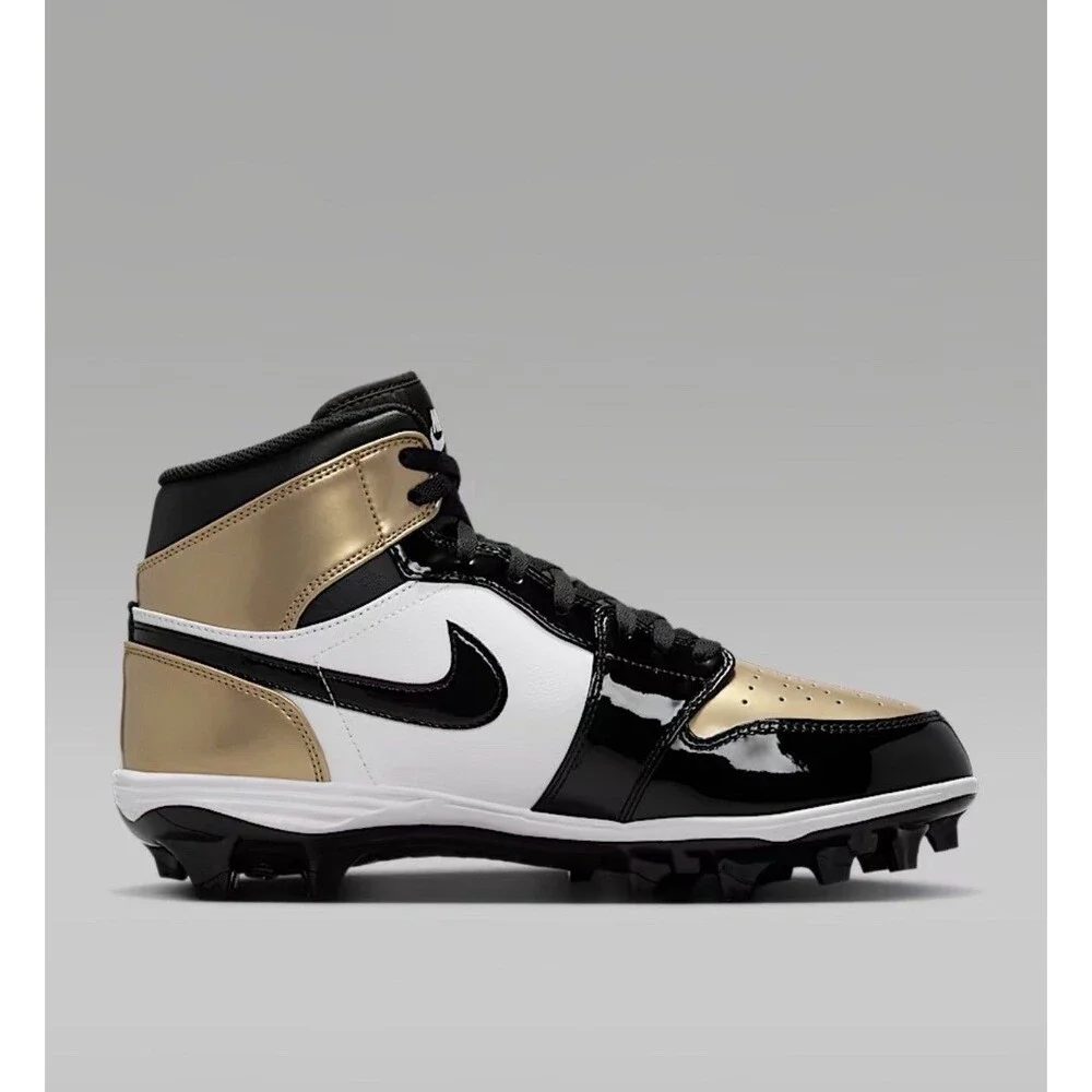 Size 11.5 - Air Jordan 1 Mid TD Cleat Gold FJ6805 701 Metallic Gold White New